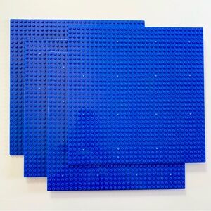 4 Pieces Small Lego Building Blocks Blue Board Mat Baseplate 10 inches x 10 inch
